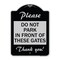 Signmission Please Do Not Park in Front of These Gates Heavy-Gauge Aluminum Sign, 24" x 18", BS-1824-23279 A-DES-BS-1824-23279 - alternate 1